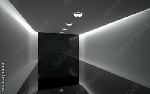 Black glass podium