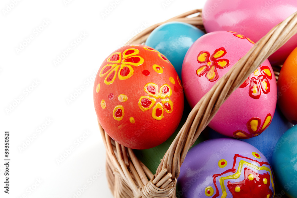 Easter eggs in basket Easter eggs in basket