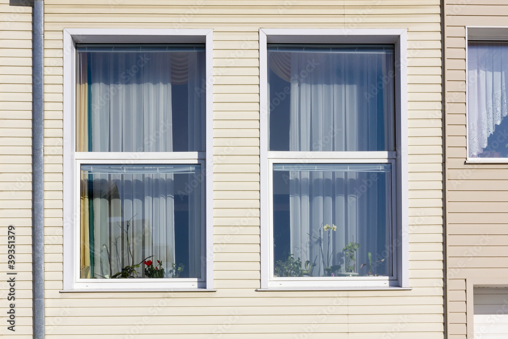 Standard windows  in mass plastic house