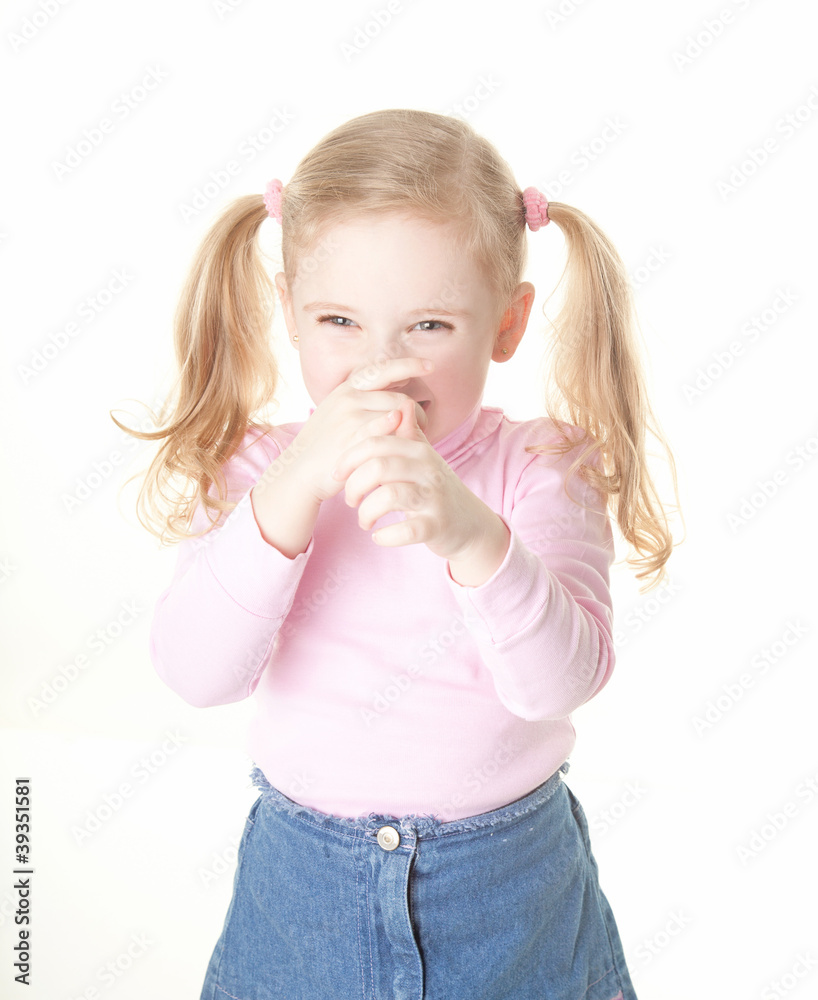 pretty little girl with pigtails pretty little girl with pigtails