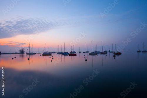 Sunrise and Sailboats