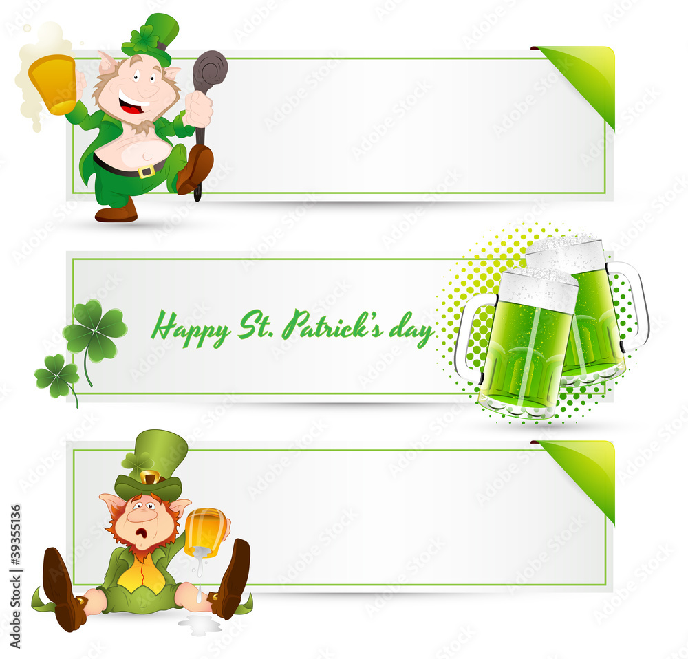 Fototapeta premium St. Patrick’s Day Leprechaun Banners