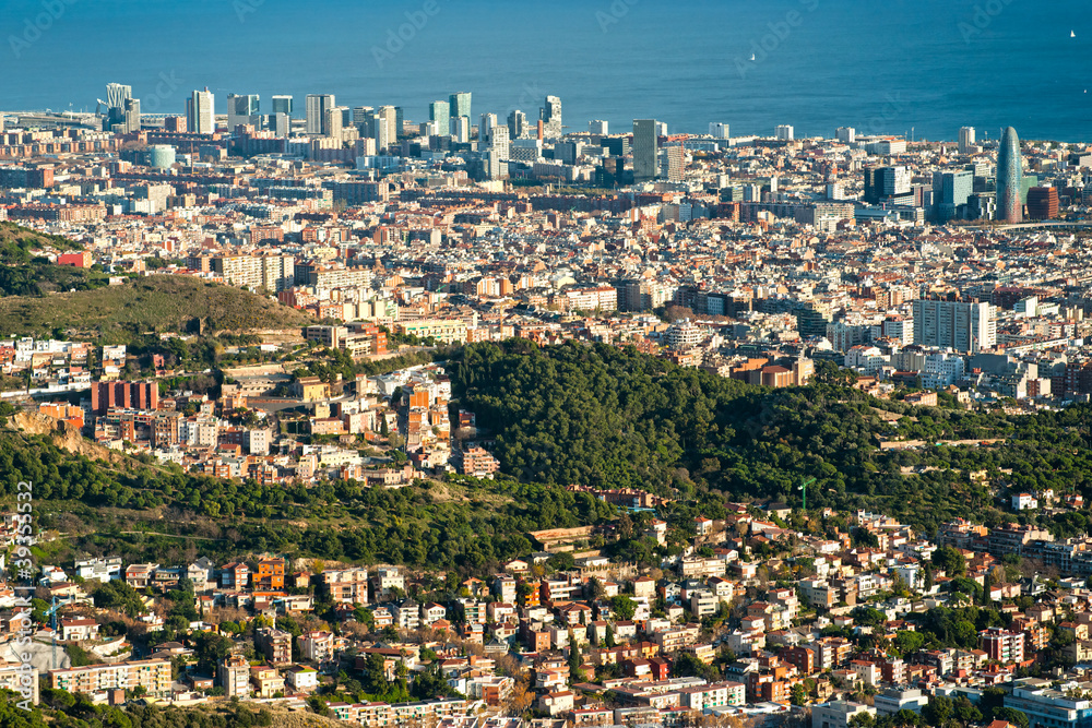 View of barcelona from Tibidano, Barcelona, Spain.