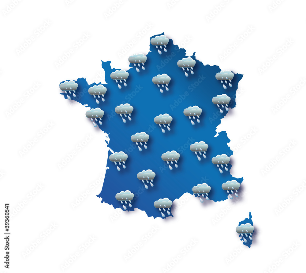 Carte météo France pluie Stock Vector Adobe Stock