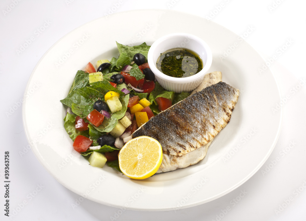 fish with salad fish with salad
