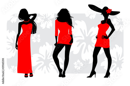 Three girls silhouettes