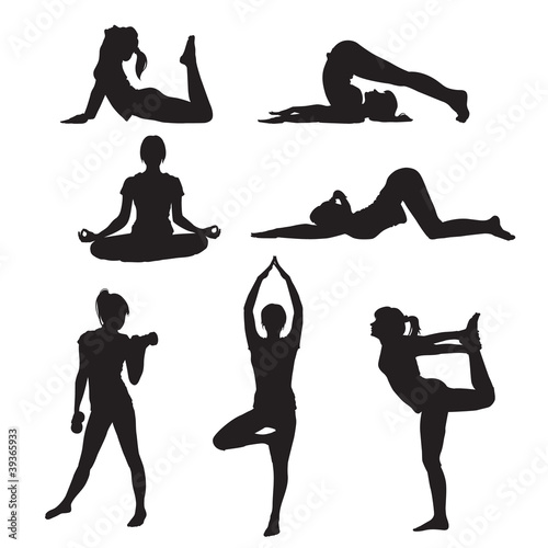 Girl yoga silhouette