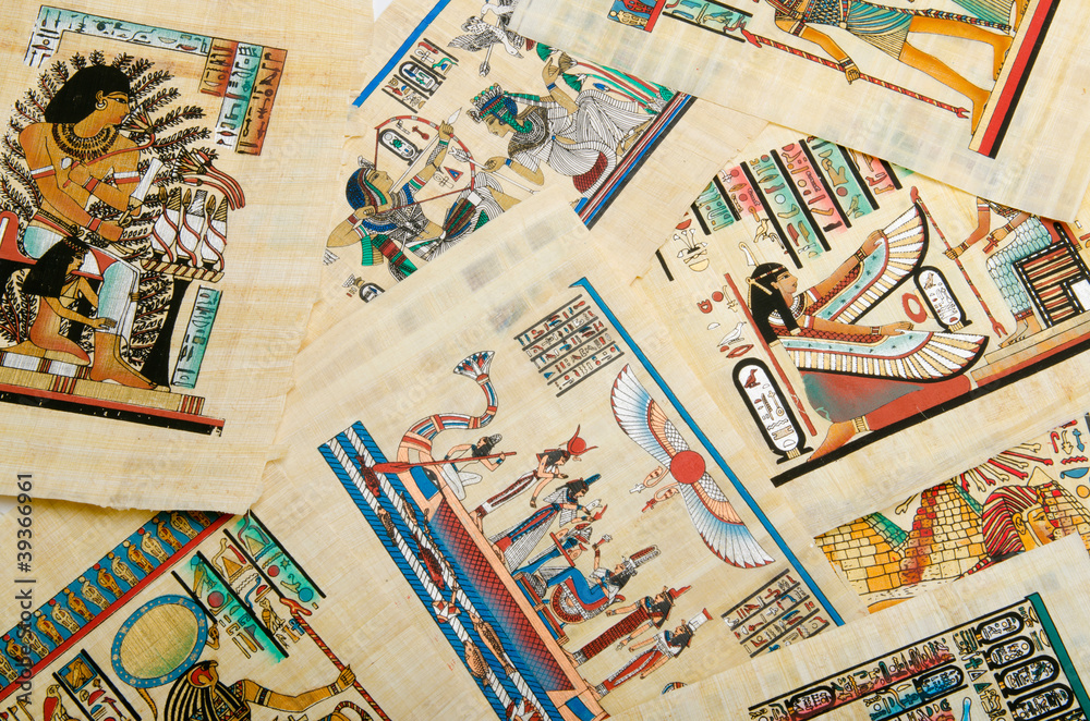 Egyptian history concept with papyrus Egyptian history concept with papyrus