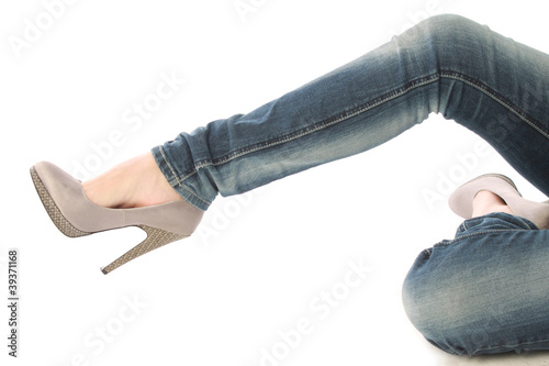 Konstfotografi jeans and heel