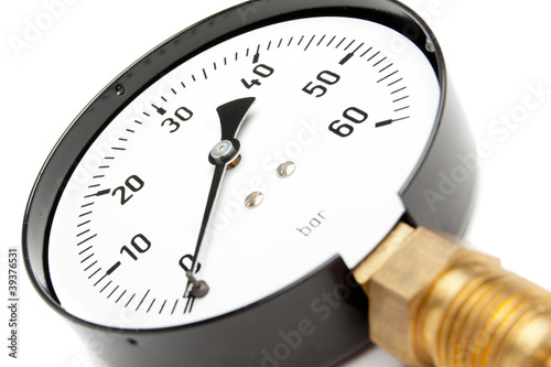 Pressure Gauge isolated On White