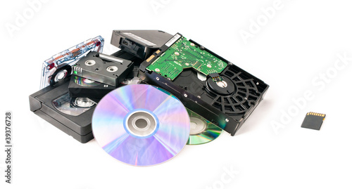 Bilde på lerret Flash card near old memory heap