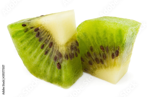two kiwi chunks