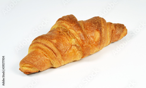 Croissant on a white context.