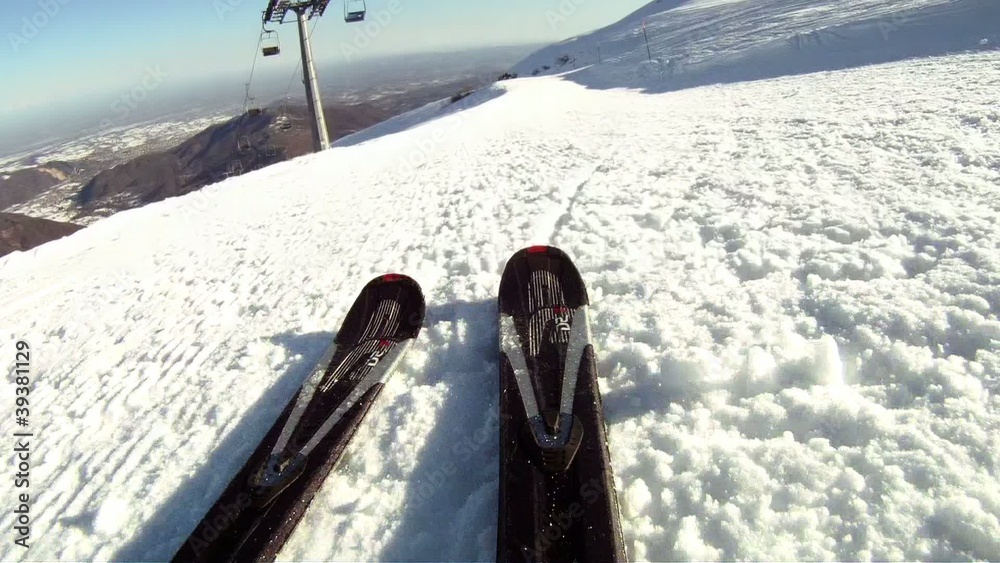 skiing on alps
