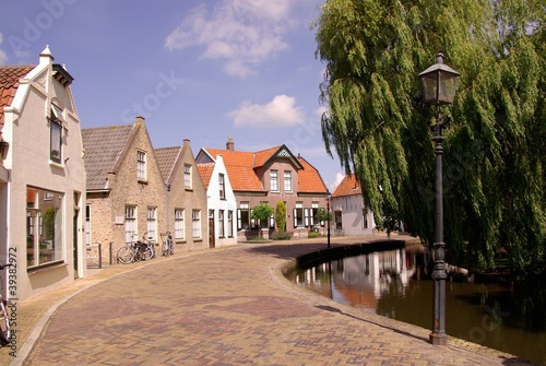 Houses in the village Dirksland in the Netherlands