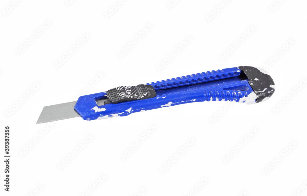 Dirty paper knife, isolated on white background Dirty paper knife, isolated on white background