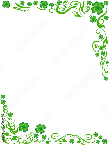 four-leaved clover frame background