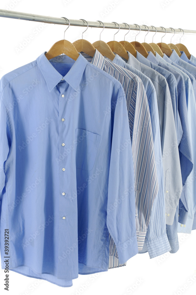 Mix color clothes on Hangers with man's shirts Mix color clothes on Hangers with man's shirts