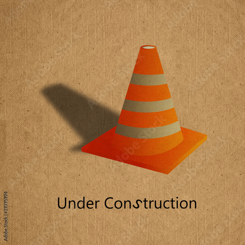 under construction sign on grunge board