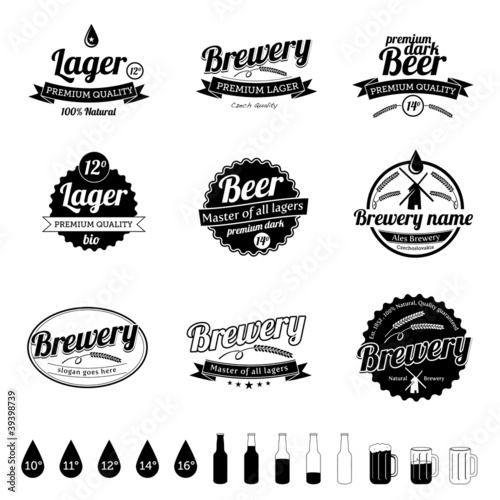 Collection of Beer / Brewery Labels - vintage design