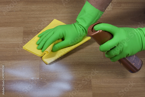 cleaning equipment and wooden parquet