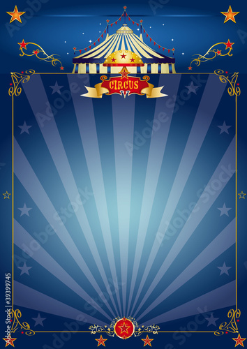 Magic blue circus poster