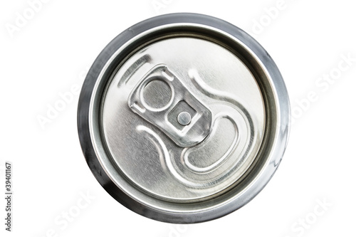 Top view of an unopened drinks can