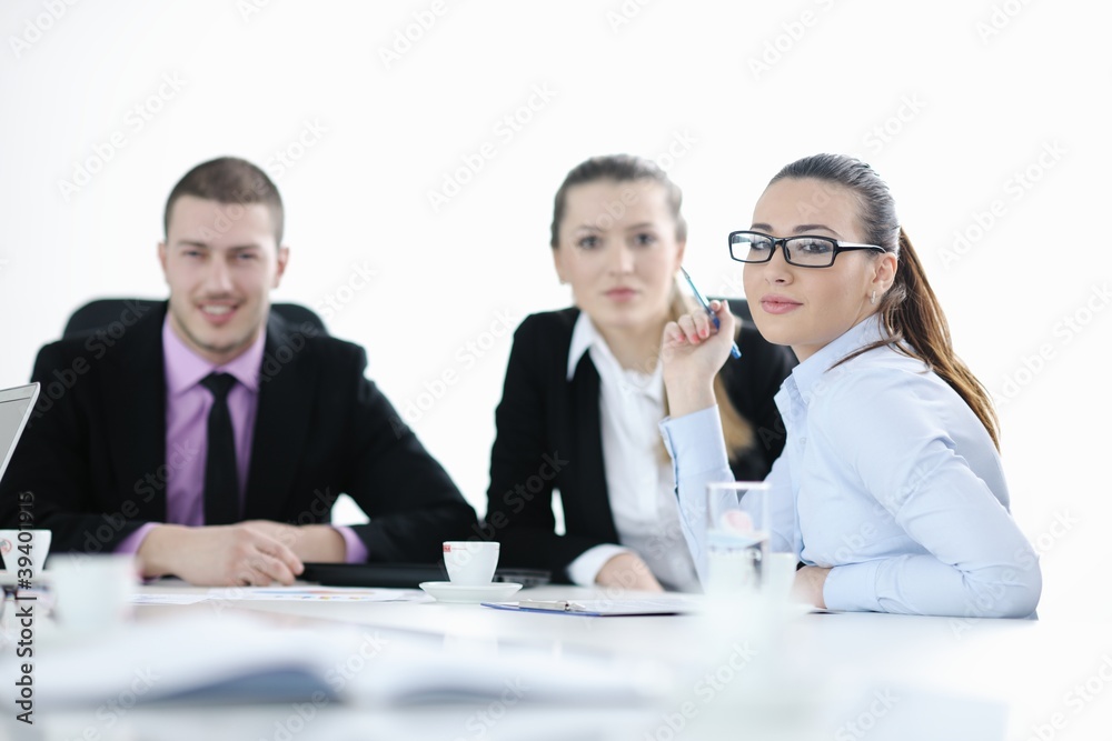 Group of young business people at meeting Group of young business people at meeting