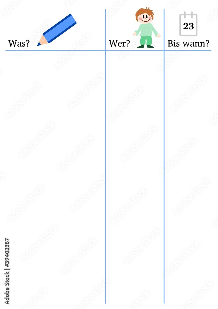 Wer macht was bis wann? StockIllustration Adobe Stock