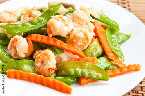 stir-fried vegetables and shrimp
