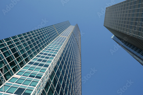 Angle view of glass buildings
