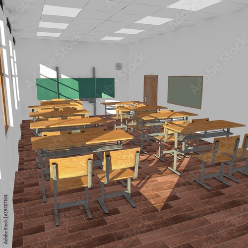 3d render of classroom interior photo