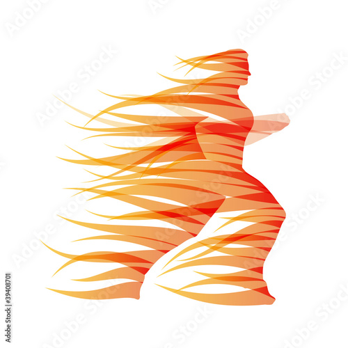 Logo girl on fire # Vector