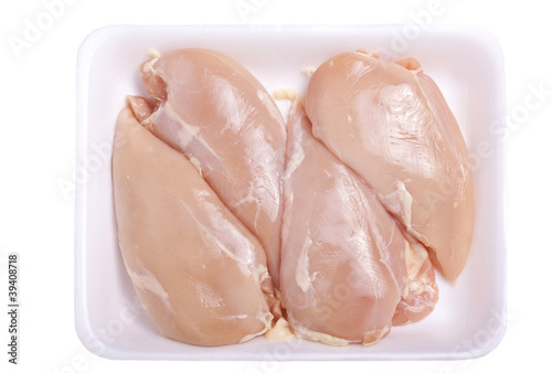 Raw chicken breast on a styrofoam tray