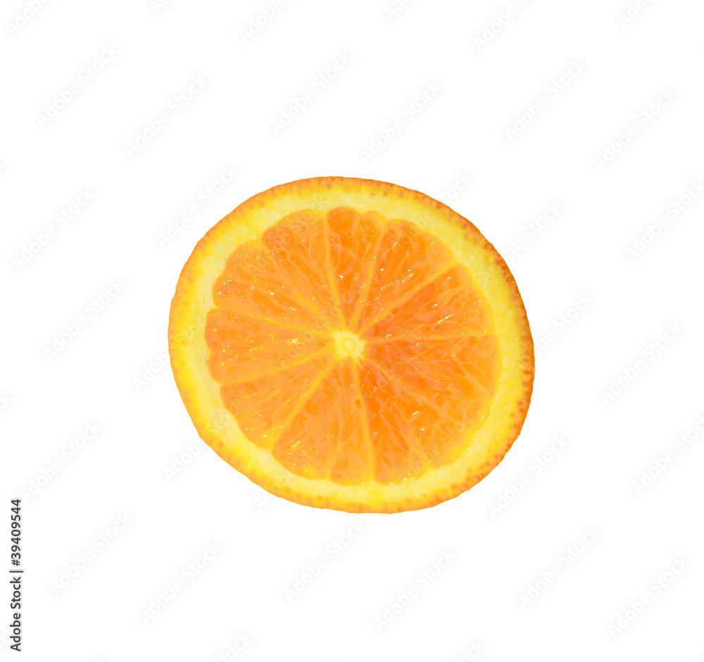 Slice of orange. isolated on white. Slice of orange. isolated on white.