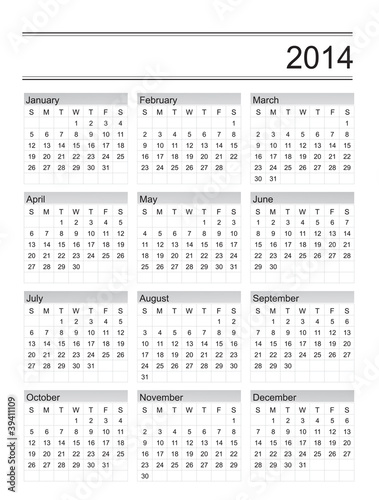 calendar 2014