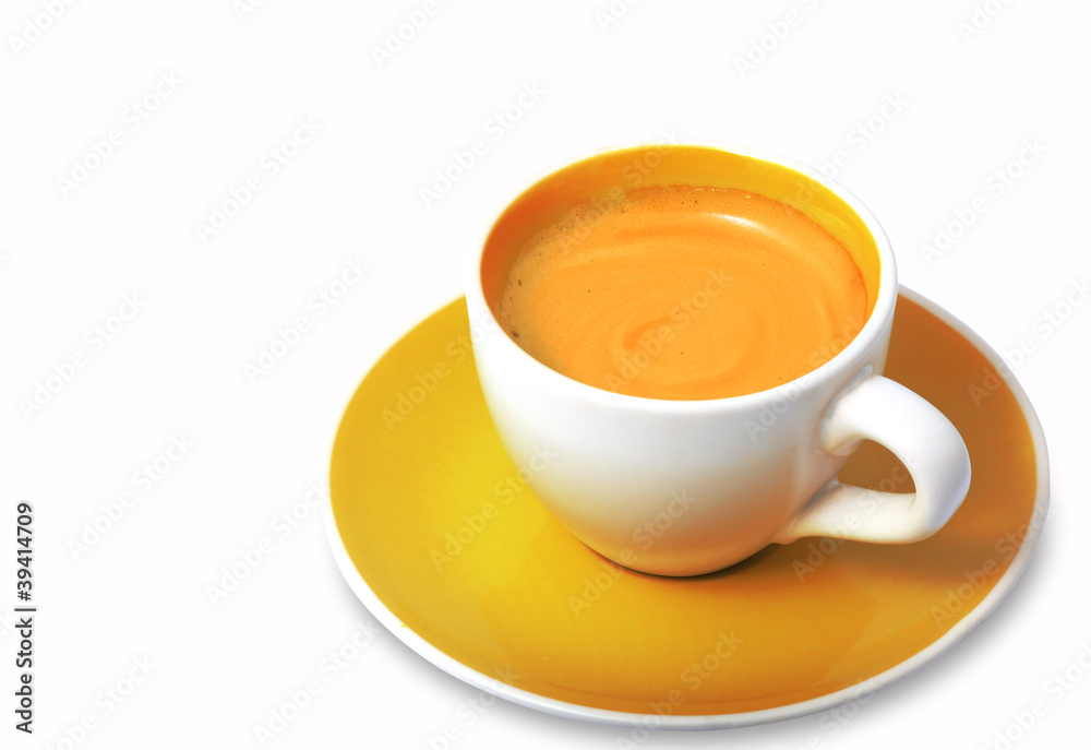 Obraz premium espresso in yellow cup.