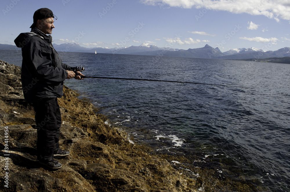 Fishing in Norway, Lofoten fjord view