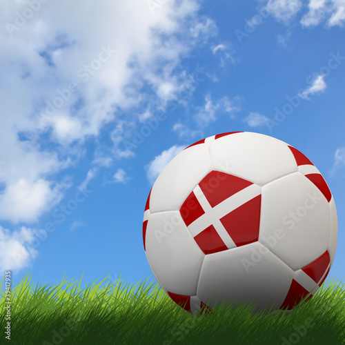 Denmark flag on 3d football