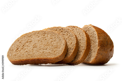 Slices of bread on white