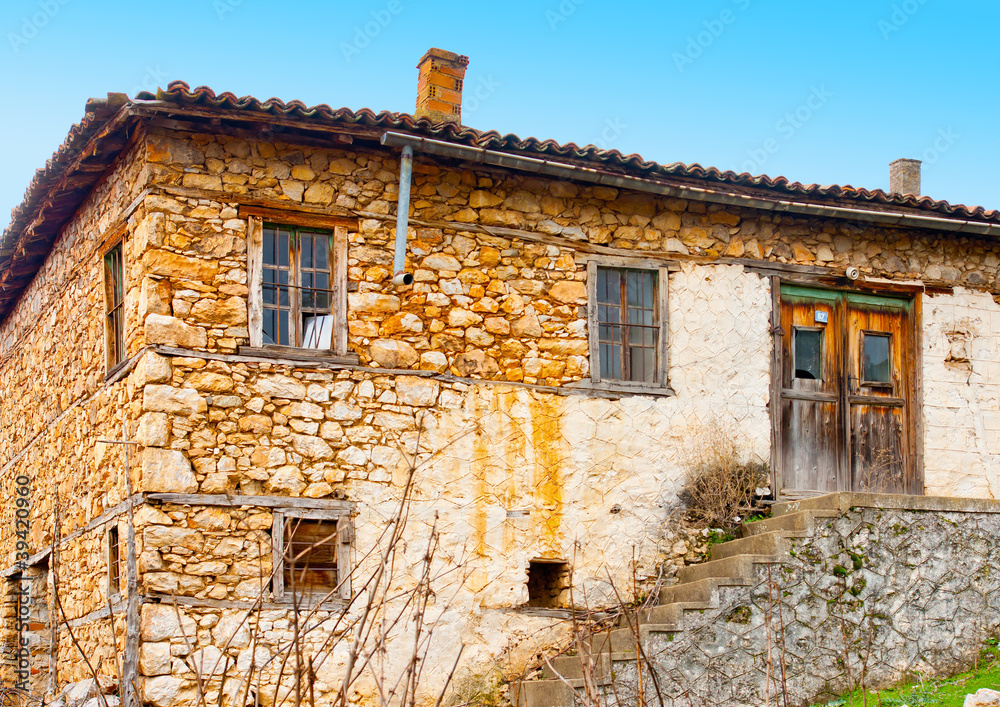 Very old abandoned house near lake Prespa in Northern Greece