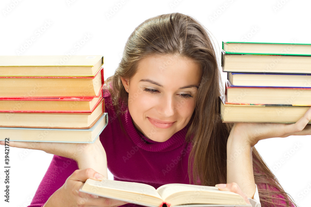 Beautiful girl with books Beautiful girl with books