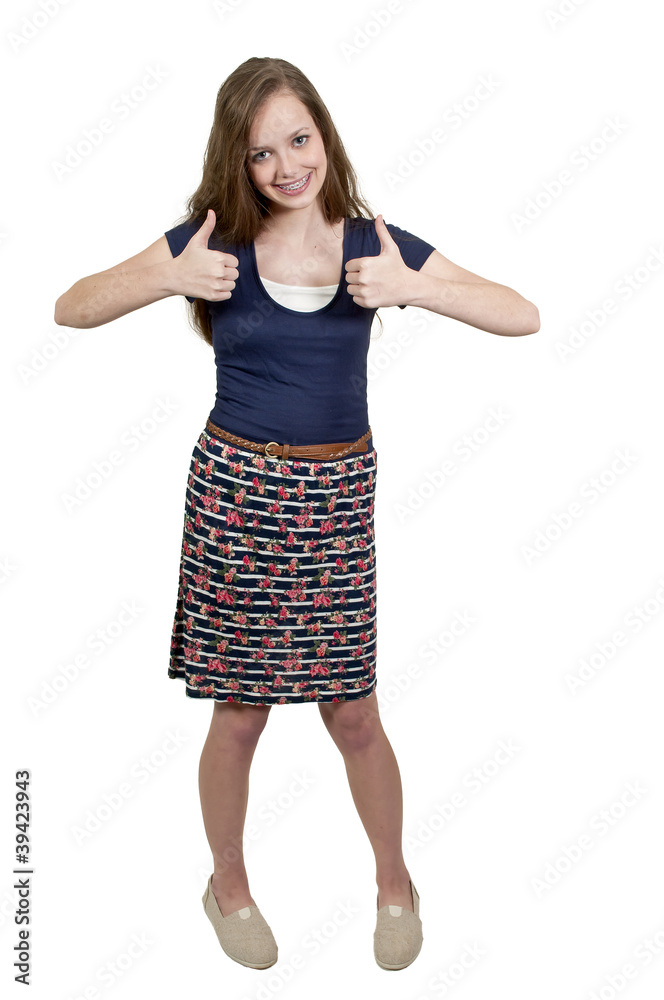 Fototapeta premium Teenage Woman Thumbs Up