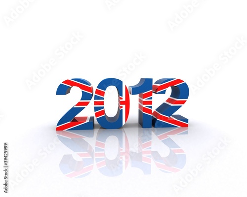2012 with the texture of the English flag