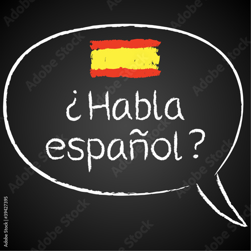 Kreidetafel, Habla espanol, Sprechblase