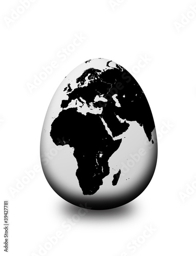 earth egg isolated over white