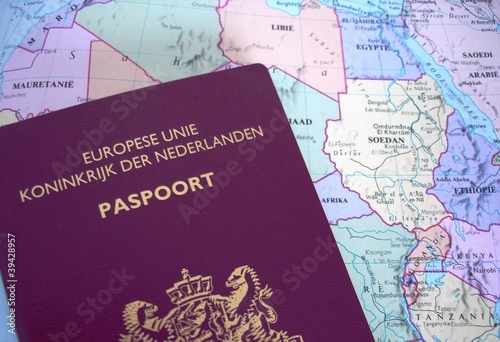 passport on map