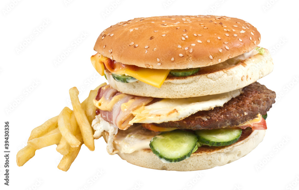 hamburger isolated on white