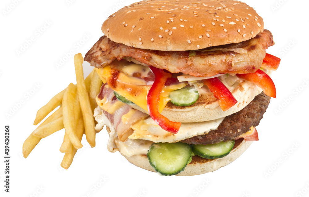 hamburger isolated on white hamburger isolated on white