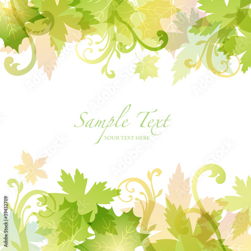 spring background with green leaves